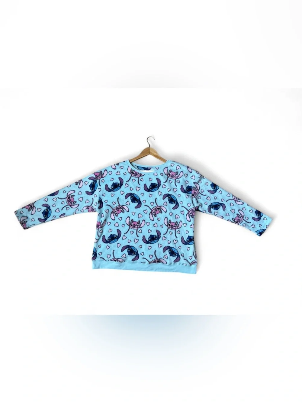 Disney Lilo & Stitch Fleece Pullover Sweatshirt Pastel Kawaii Warm Loungewear XL